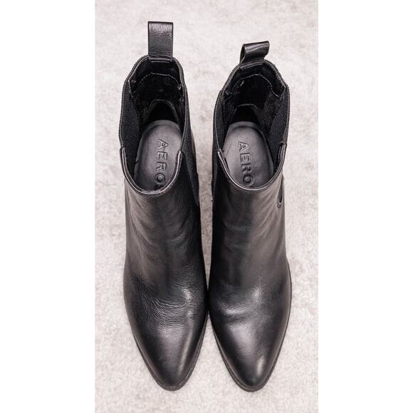 Aerosoles Mylo Black Leather Wedge Ankle Boots Womens Size 11rac - Picture 14 of 16